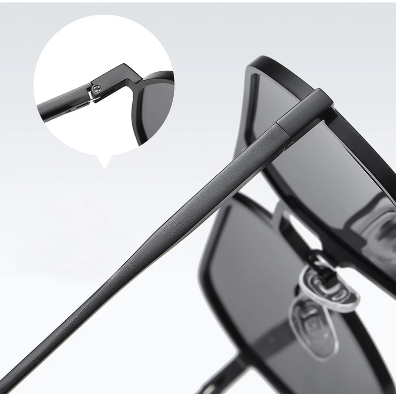 Luxury Metal Photochromic Sunglasses Men Women Fashion Polarized Sun