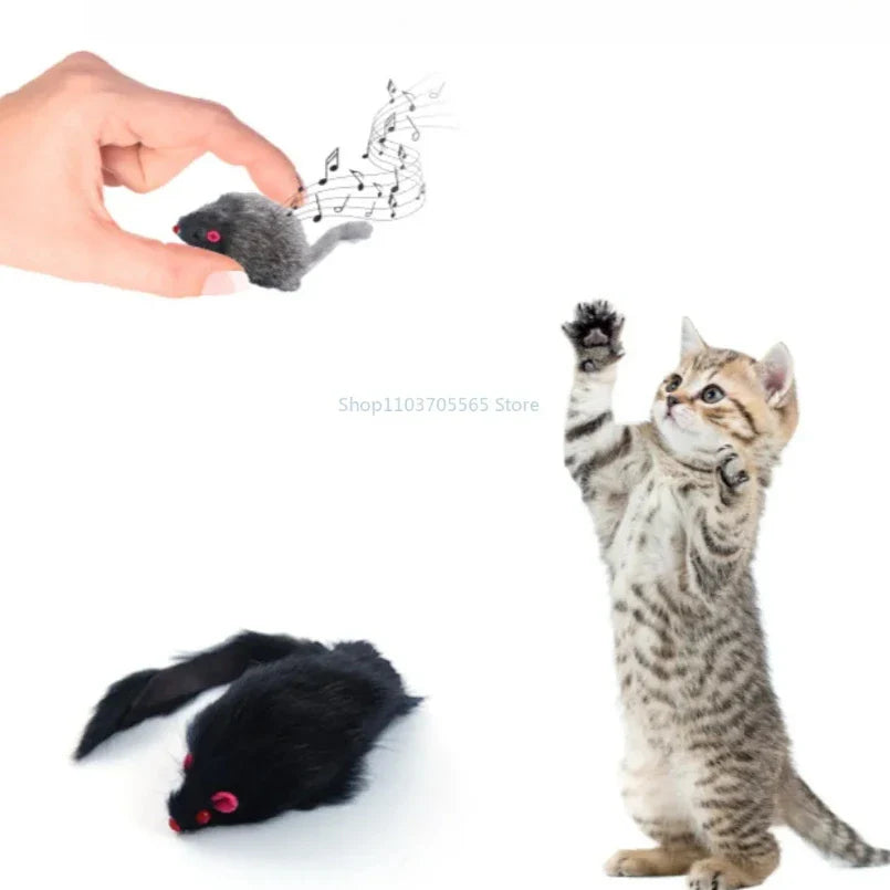 Cat Mice Toys False Mouse Cat Toy Long Tail Mice Soft Real Rabbit Fur Toy For Cats Plush Rat Playing Chew Toy Pet Supplies