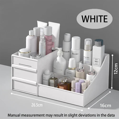 Cosmetic Display Case Desk Storage Box with Clear Drawers Large