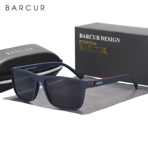 BARCUR Design TR90 Sunglasses Men Polarized Light Weight Sports Sun