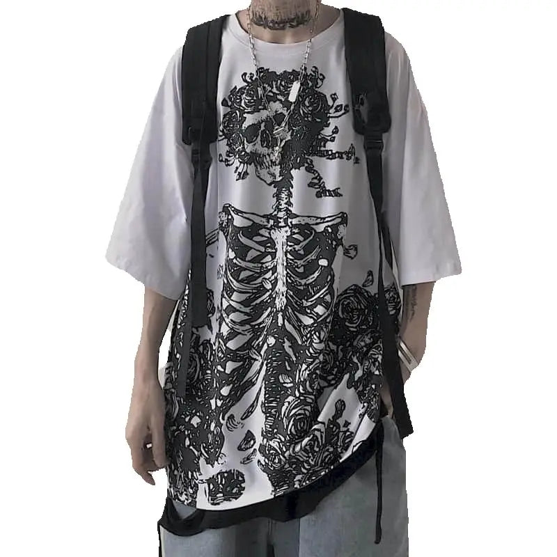Men T-shirts 2023 Summer Streetwear High Street Gothic Skull Tshirt