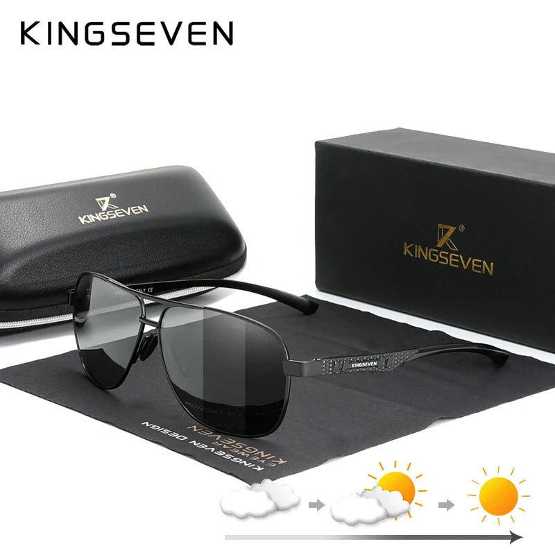KINGSEVEN Polarized Aluminum Sunglasses Men UV400 HD Lens Pilot Eye