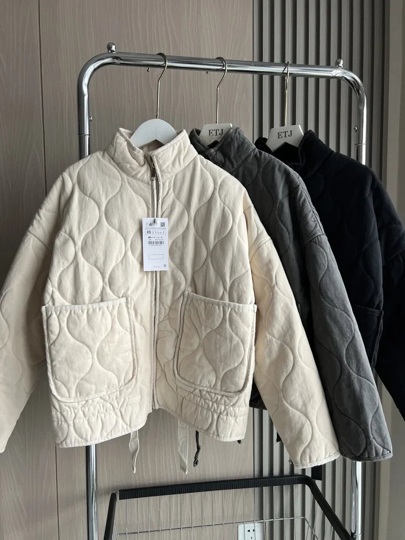 ZW Women's Cotton Jacket Traf 2024 New Arrival Vintage Lenzing Rayon