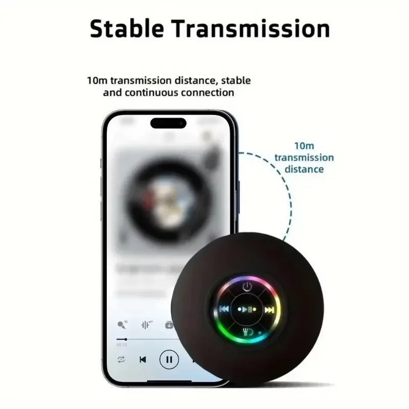 Mini Portable Bluetooth Audio IPX4 Waterproof Led Lights Bathroom