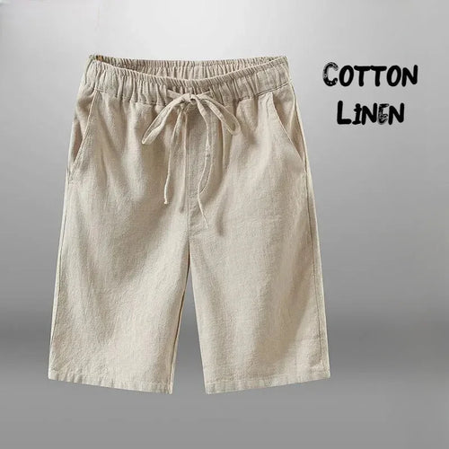 Men Shorts for Men Cotton Linen Casual Breathable Beach Shorts Men's