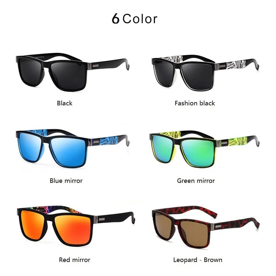 Fashion Vintage Square Sunglasses Men Women Driving Fishing Luxury