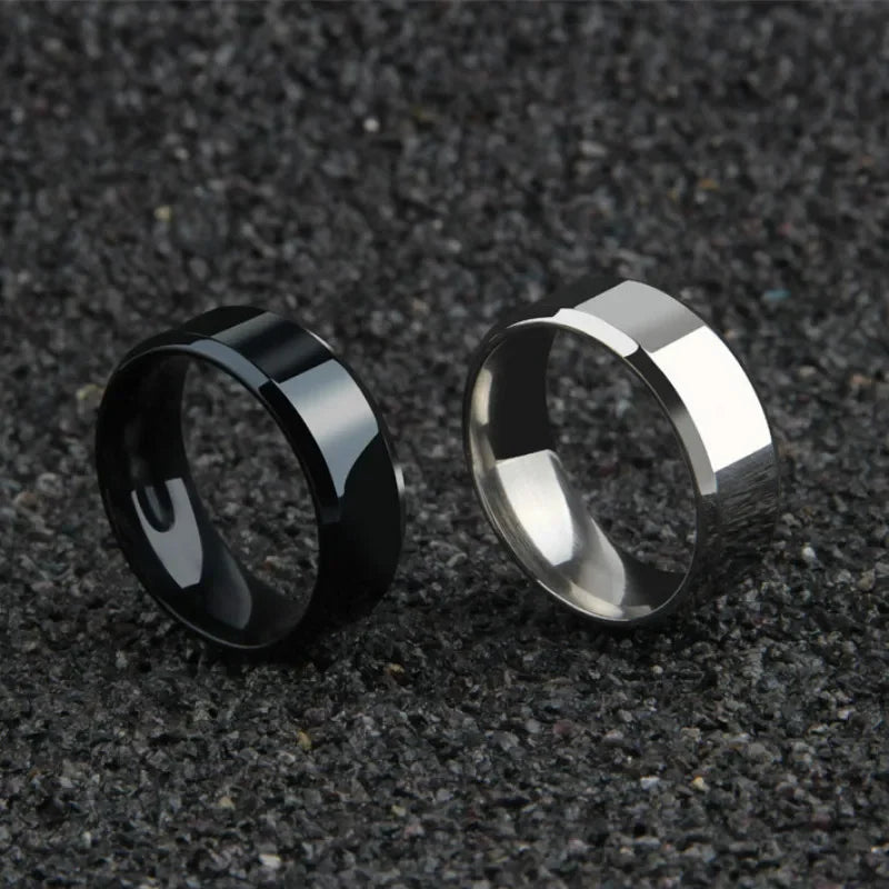 Charm Jewelry Ring for Men Women Stainless Steel Black Rings Wedding