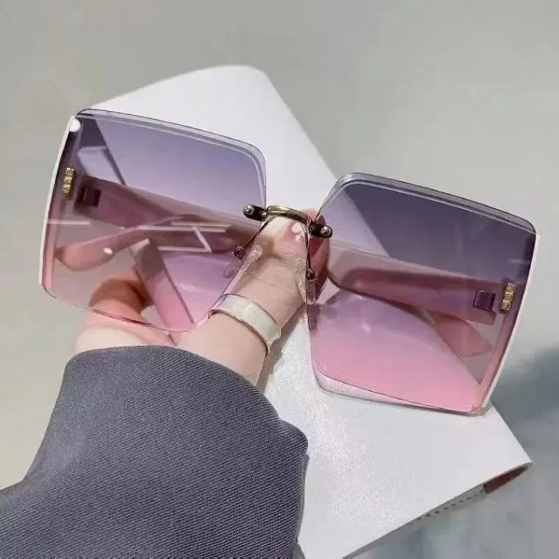 Korean Style Classic Black Big Square Shades Sunglasses for Women Men