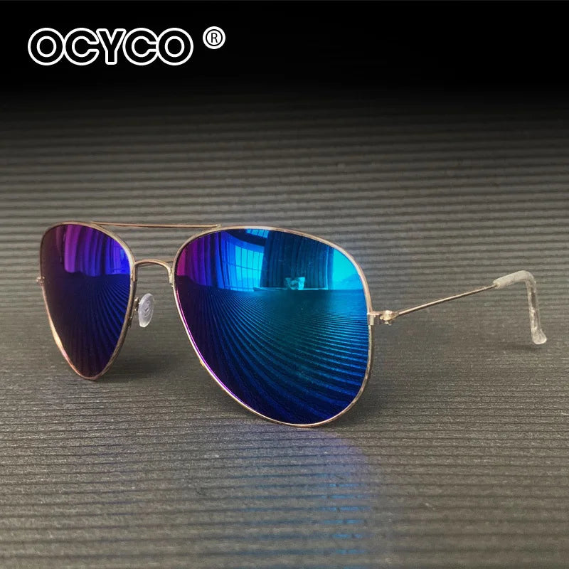 OCYCO Fashion Sunglasses For Men Women Pilot Driving Fishing Metal Sun