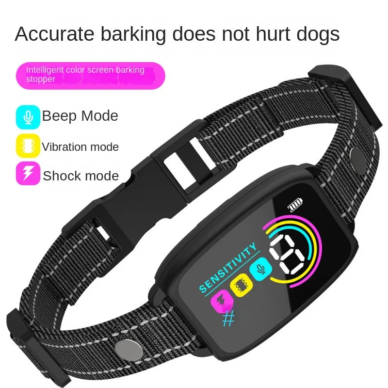 Intelligent Dog Collar Anti Barking Automatic Stop Device Dog Training Electric Anti Disturbance Stop Barking Waterproof