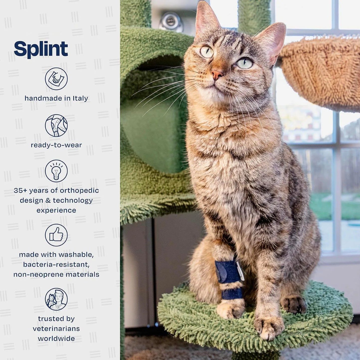 Cat Front Leg Brace for Injury Recovery - Adjustable Pet Support Sleeve for Joint, Ligament Tear - Soft Protective Wrap