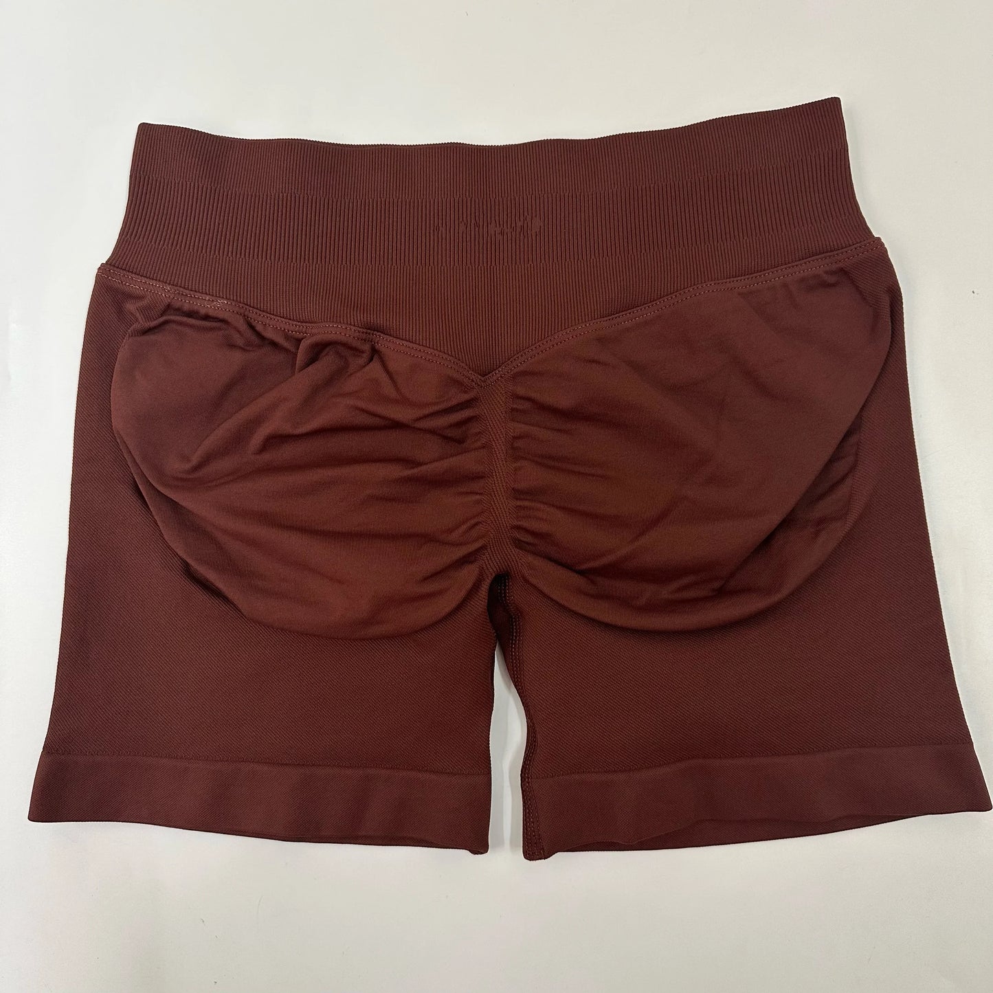 No Logo Yoga Shorts Low Ribbed Waist Band Yoga Shorts Seamless Scrunch Bum Workout Gym Shorts Booty Hight Stretch Running Shorts