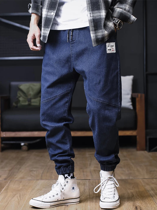 Plus Size Jeans Men Loose Joggers Streetwear Harem Jeans Cargo Pants