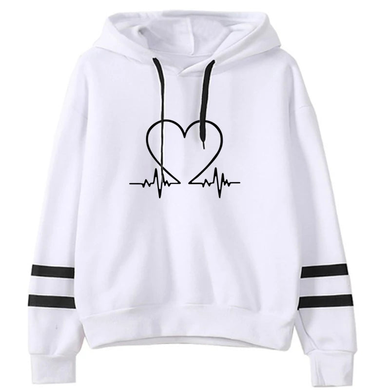 2025 Woman Clothing Style Hoodies Fashion Women's Sweatshirts Daily Pullovers Stripe Sports Printing Casual Jogging Versatile
