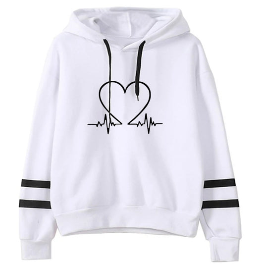2025 Woman Clothing Style Hoodies Fashion Women's Sweatshirts Daily Pullovers Stripe Sports Printing Casual Jogging Versatile