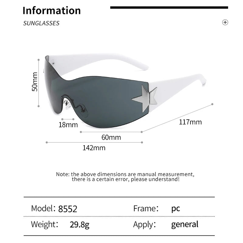 Fashion Sunglasses for Women Men Trendy Shield Wrap Around Sunglasses