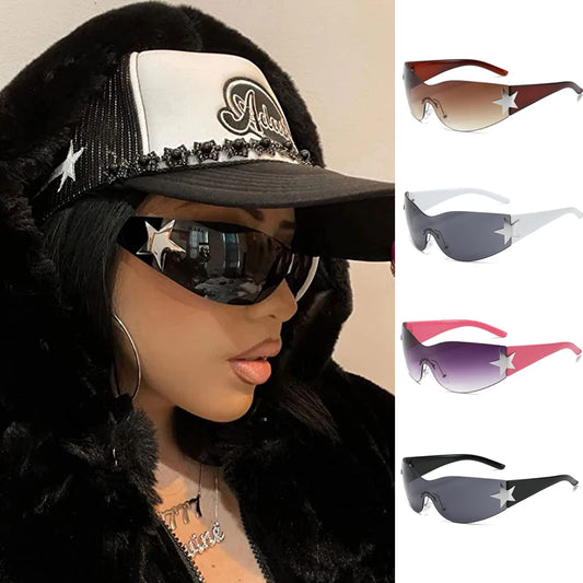 Fashion Sunglasses for Women Men Trendy Shield Wrap Around Sunglasses