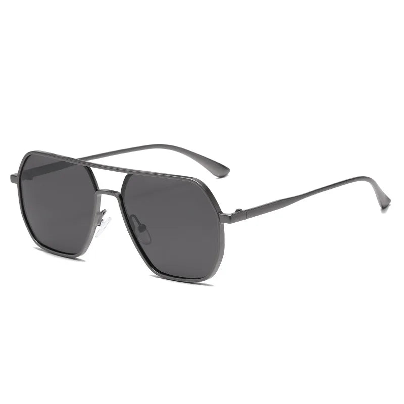 KAMMPT Vintage Polarized Sunglasses Men Fashion Black Shades Eyewear