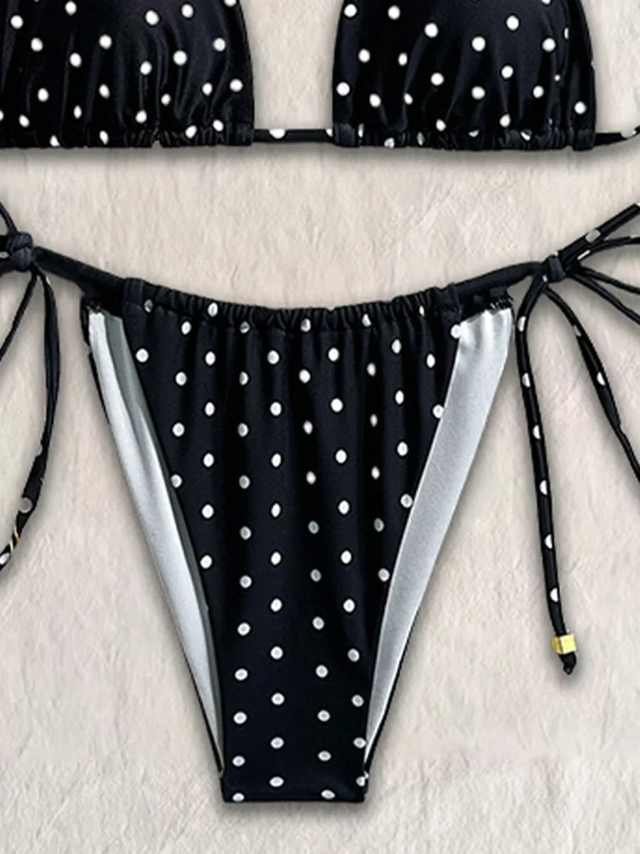 Micro Bikini Sexy Swimsuits For Women 2025 Swimwear Dot Brazilian Bikini Set Thong Biquini Swim Suits String Beachwear Female