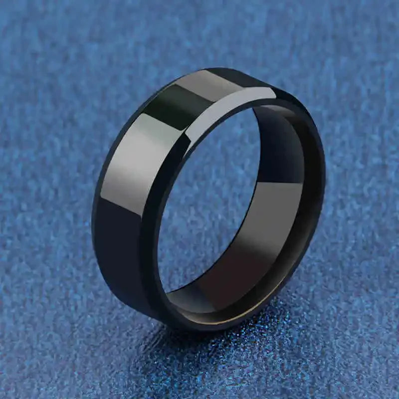 Charm Jewelry Ring for Men Women Stainless Steel Black Rings Wedding