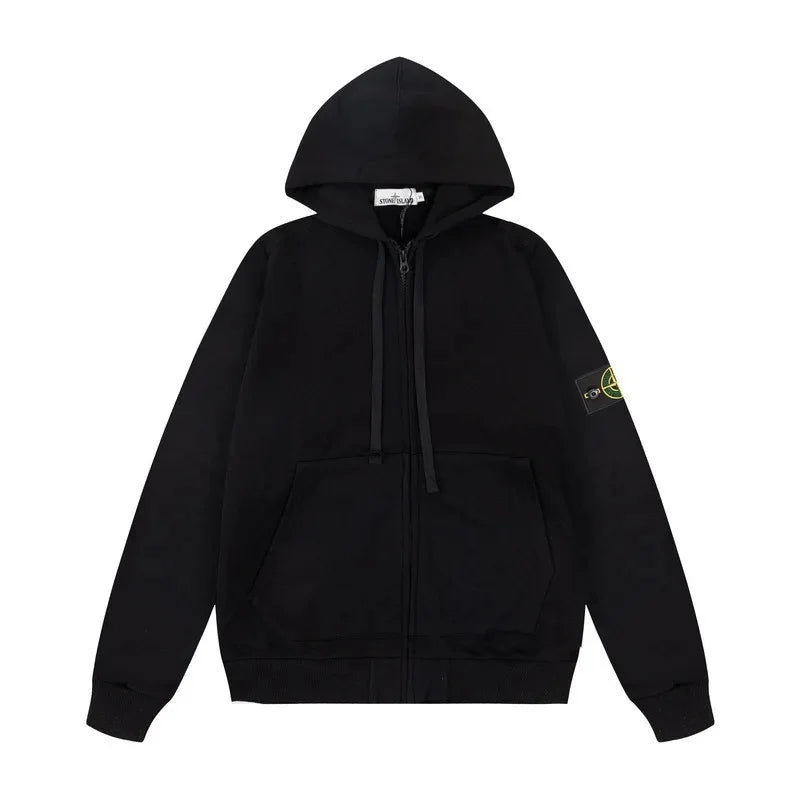 Couple Hoodie Zipper Casual Shirt Men's Women's Cotton Full Sleeve Streetwear Spring Summer High Version Island Theme