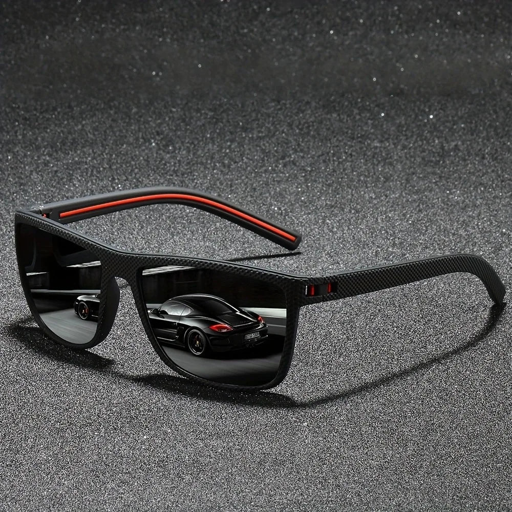 Fashion Nail Decoration Vintage Square Polarized Sunglasses Men Women