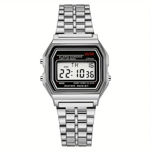 F91W Steel Strap Watches Women Watch Men Business Clock Multifunction