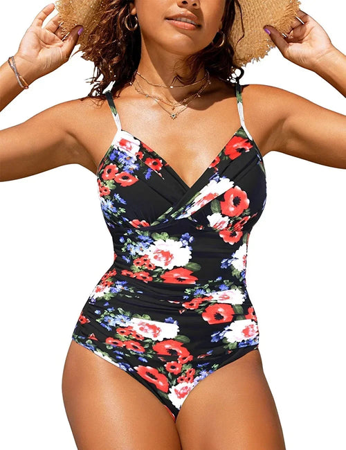 S - XXL Sexy Wrinkled One Piece Swimsuit Women Swimwear Female