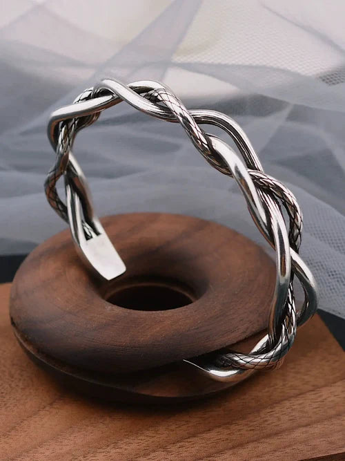 Vintage Mens Jewellery Woven Twist Texture Bracelet Bangles for Women