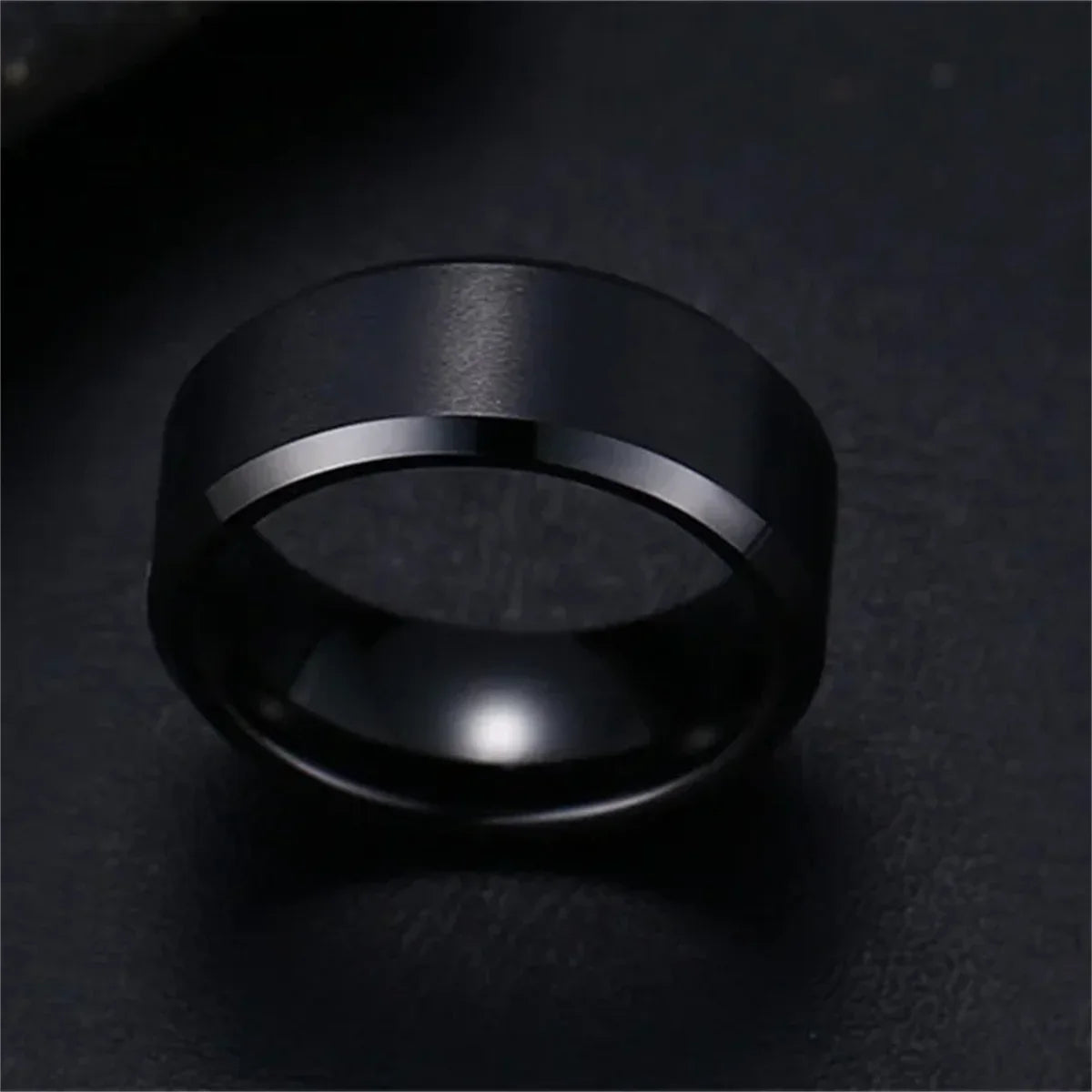 Charm Jewelry Ring for Men Women Stainless Steel Black Rings Wedding