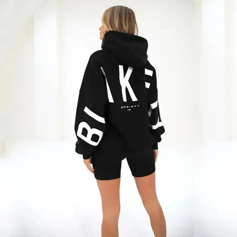 2025 New High Quality Women's Hoodie Autumn Winter Fashion Printed Thickened Versatile Long Sleeve Loose Casual Women's Top