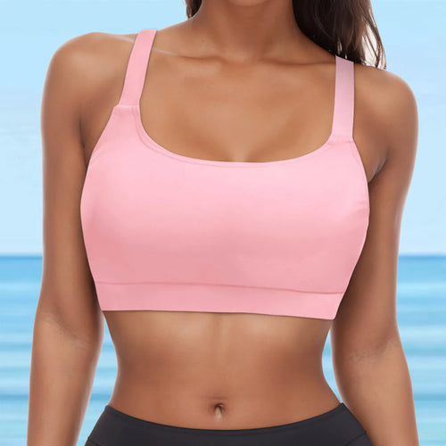 2024 Women’s Seamless Camo Swimwear Tops Fitness Breathable Push Up