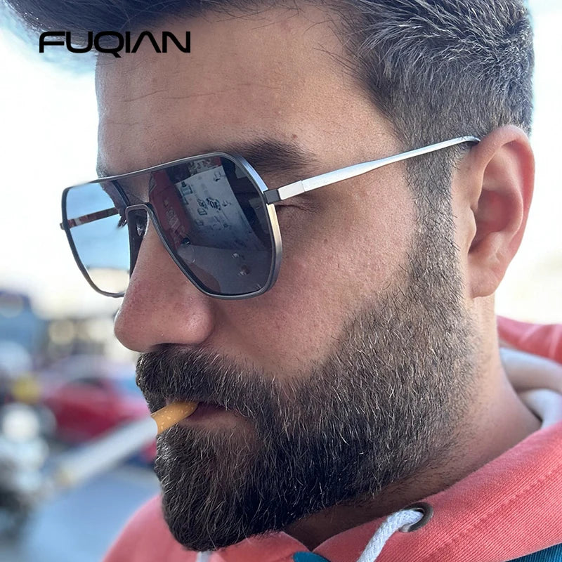 Luxury Metal Photochromic Sunglasses Men Women Fashion Polarized Sun