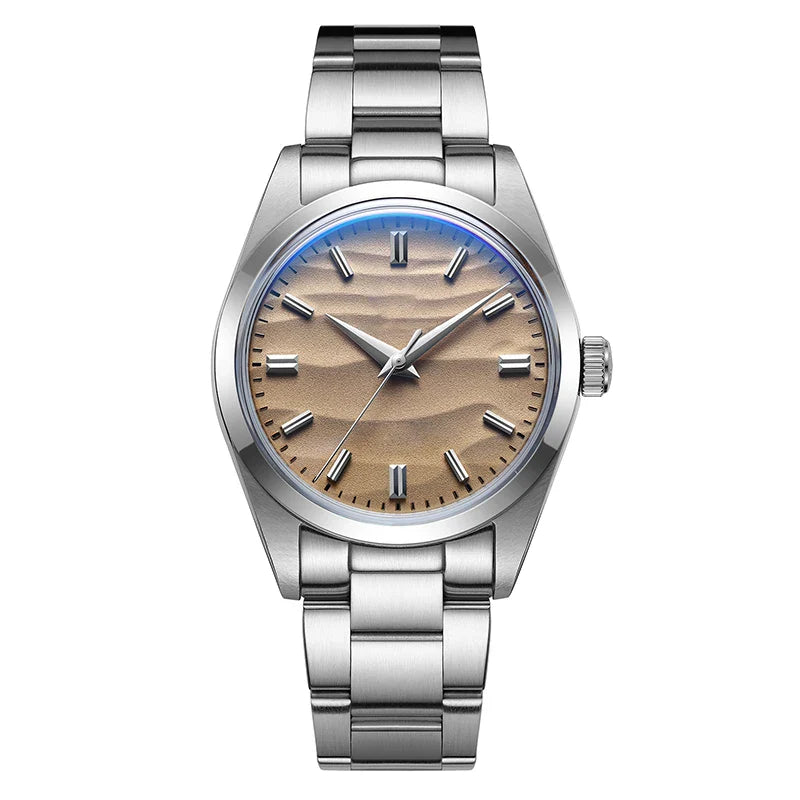 ADDIESDIVE Hot Sale AD2030 Without LOGO Watch Stainless Steel 100M Waterproof Quartz Watches 3D Sand Dial Men's Wristwatch Dress