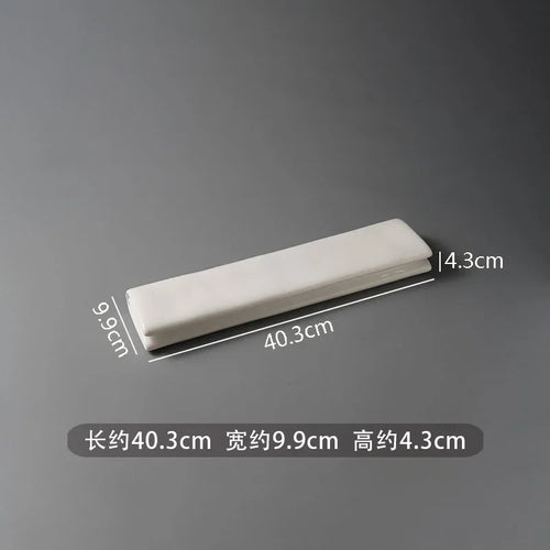 Solid Color Ceramic Folding Long Plate Restaurant Sushi Plate Dessert