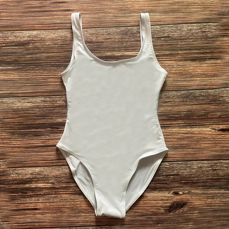 S-3XL Padded One Piece Swimsuit Women Swimwear Solid Bathing Suit
