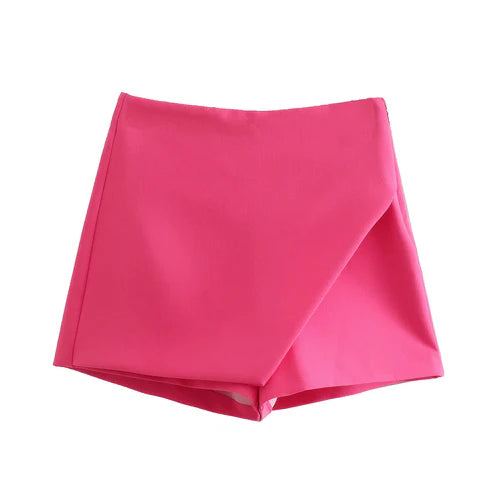 Willshela Women Fashion Asymmetrical Shorts Skirts High Waist Back
