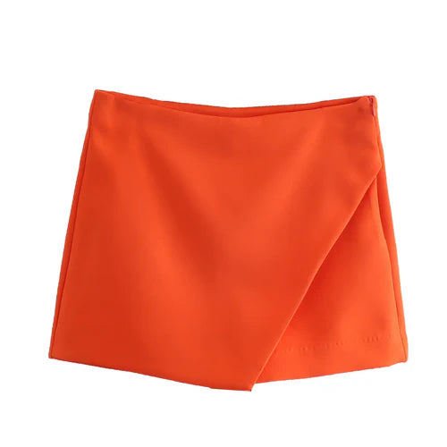 Willshela Women Fashion Asymmetrical Shorts Skirts High Waist Back