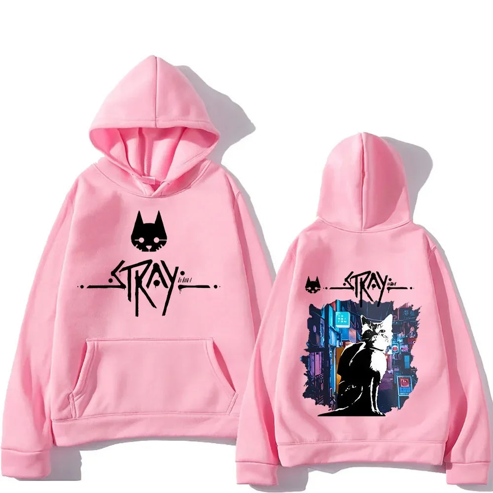 Fashion Women Men Hoodie Stray Cat Cotton Sweatshirt Game Print Pullover Hoodie Female Clothing Streetwear Top Gift Plus Size