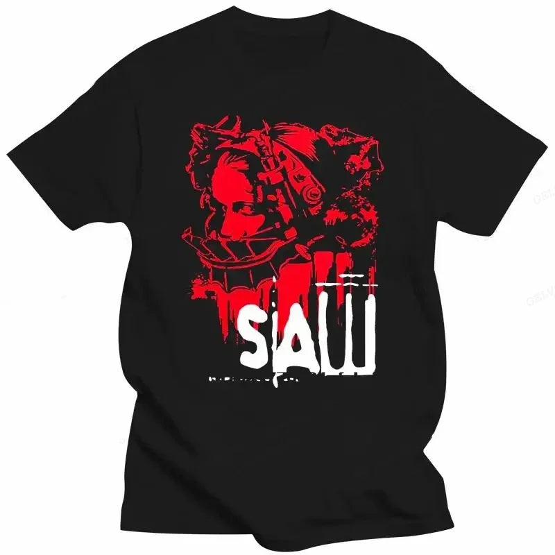 Movie SAW Horror Head Torture T Shirt Men Women Fashion Cotton T-shirt
