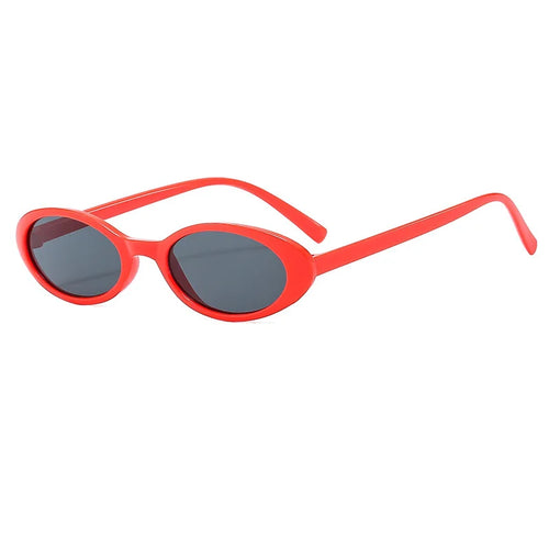 New Small Oval Sunglasses Women Men Trendy Vintage Hip Hop Cat Eye Sun