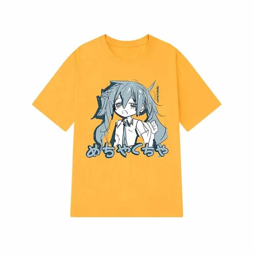 Japanese Y2K Anime Women T-shirt Cotton Loose Streetwear Casual Tees