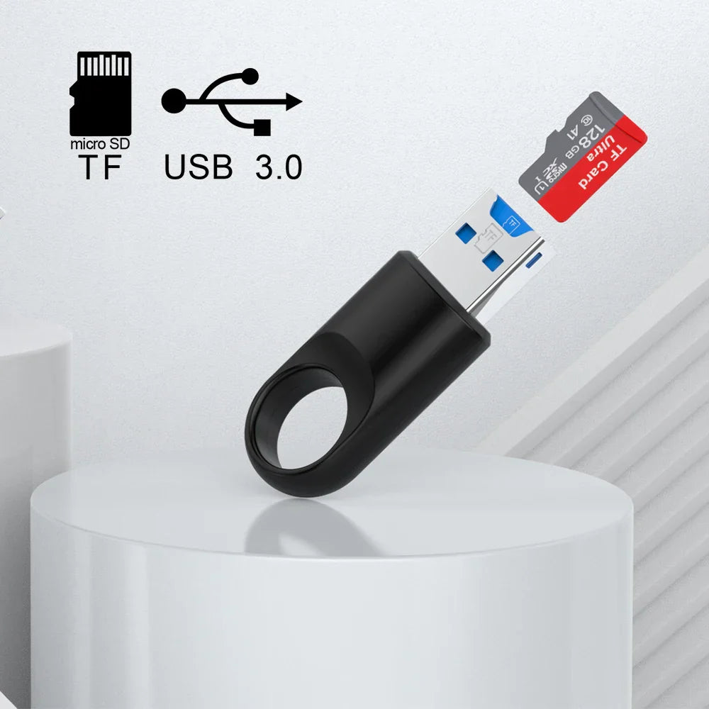 AJIUYU USB Micro SD TF Card Reader USB3.0 Mini Mobile Phone Memory