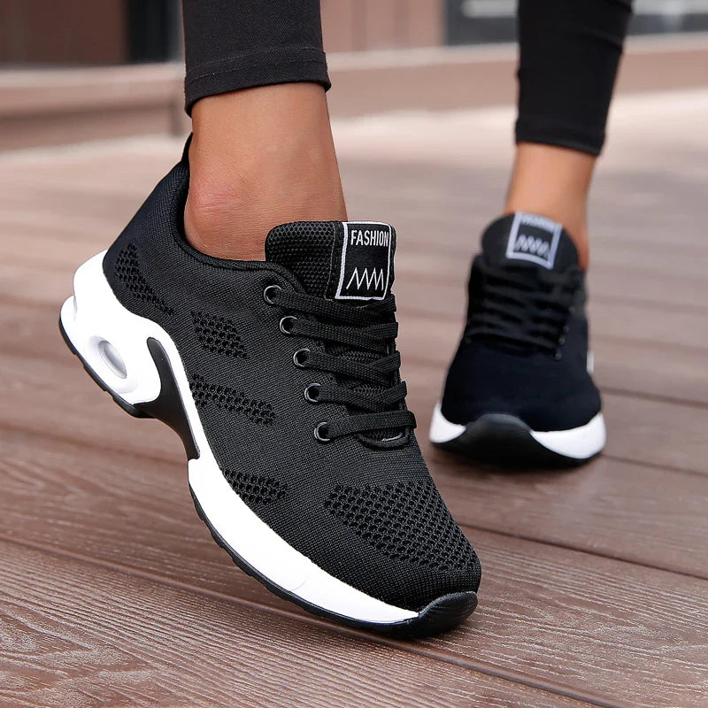 Women Casual Shoes Breathable Walking Mesh Flat Shoes Platform
