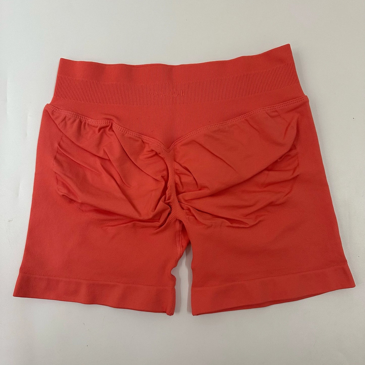 No Logo Yoga Shorts Low Ribbed Waist Band Yoga Shorts Seamless Scrunch Bum Workout Gym Shorts Booty Hight Stretch Running Shorts