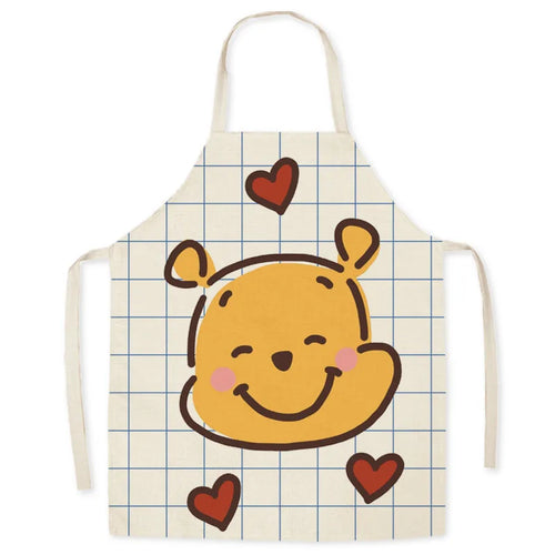 Disney Winnie the Pooh Apron Linen Cartoon Printing Apron Man Woman