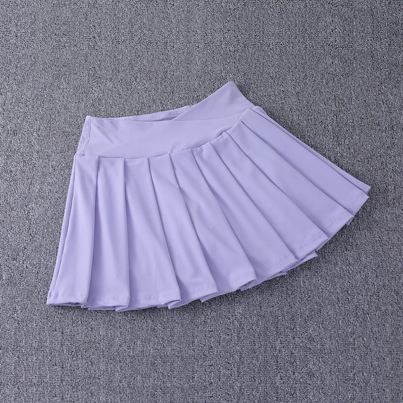 2024 New Best-Selling Pleated Nylon Spandex High Waisted Pocket Skirt