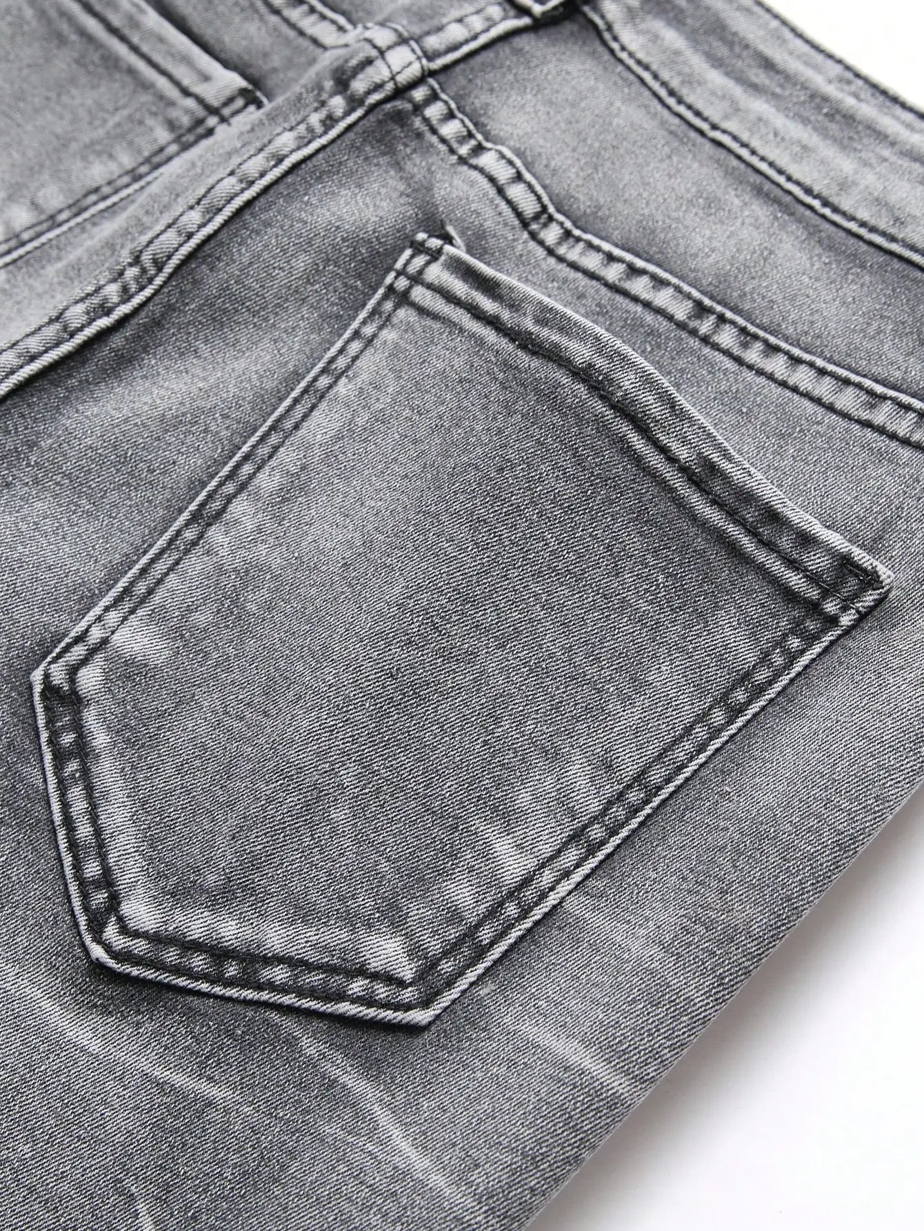 Men‘s Stretchy Denim Jeans Streetwear Tearing Patchwork Holes Ripped
