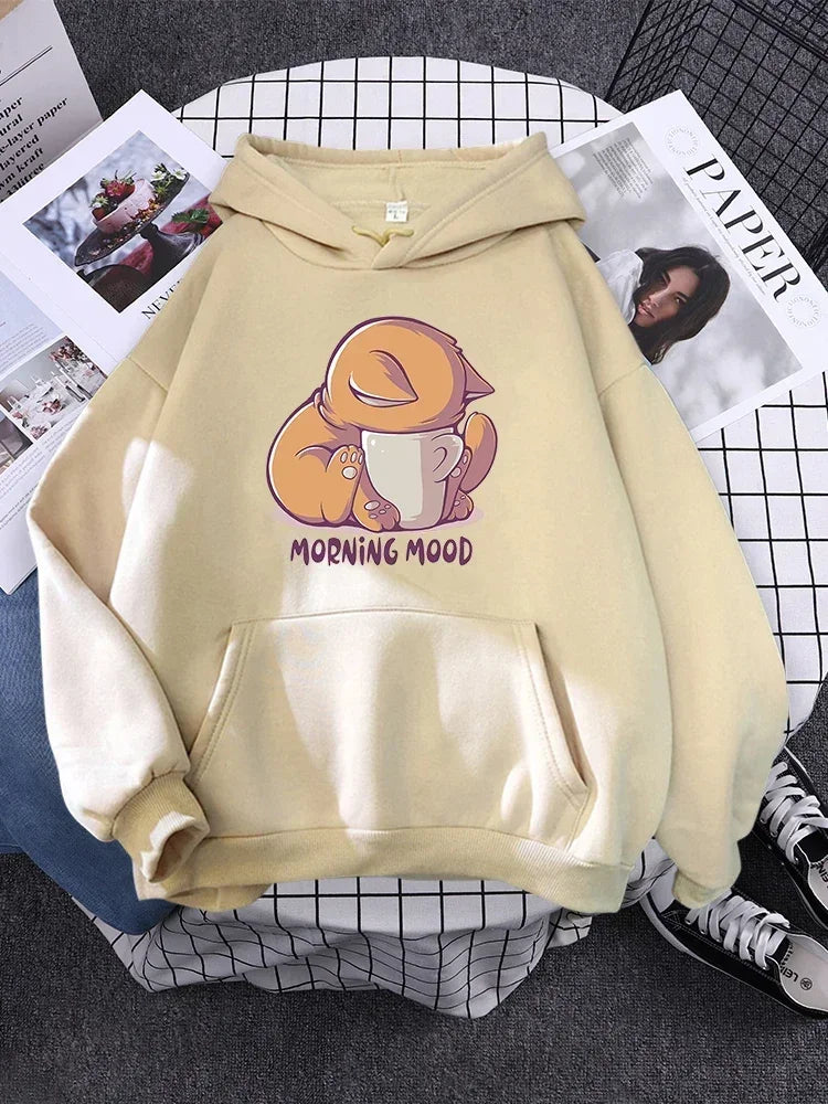 Pullover For Woman Fashion Korean Round Neck Hoodie Female Panda Sleeps Print New  Women'S Sweatshirt Warm