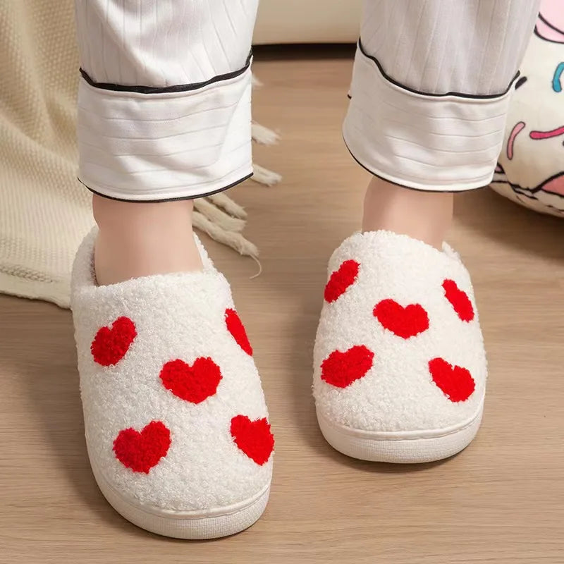 Ladies Soft Sole Slippers Winter Warm Anti-Slip Home Slippers Comfortable Poop Texture for Women